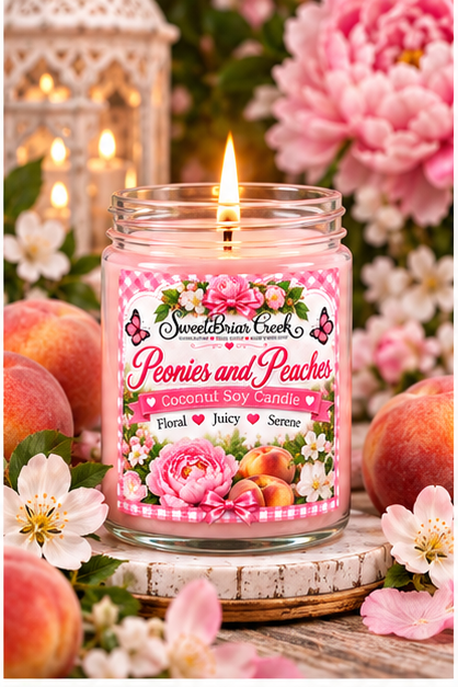 Peonies & Peaches Coconut Soy Candle