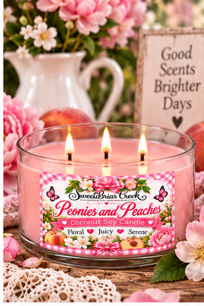 Peonies & Peaches Coconut Soy Candle