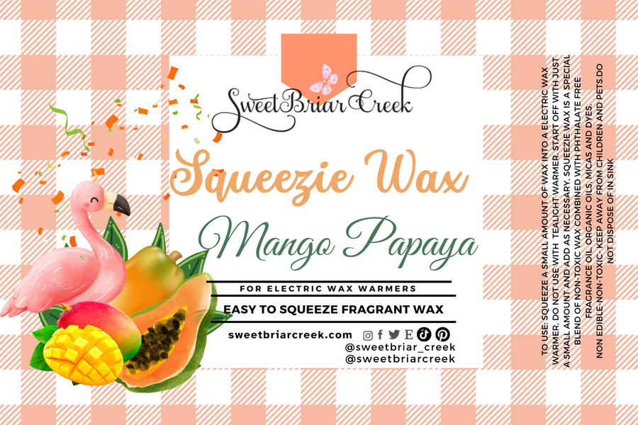 Mango Papaya Squeezie Wax + Scoopable melts for Waxwarmer