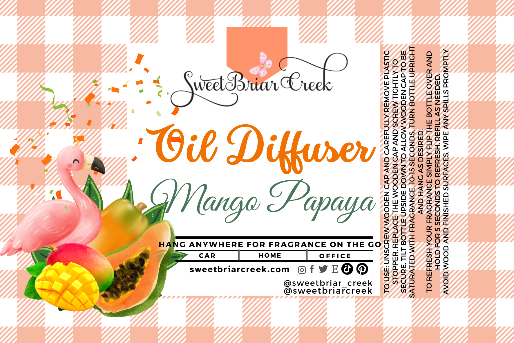 Mango Papaya Hanging Car Diffuser & Refills