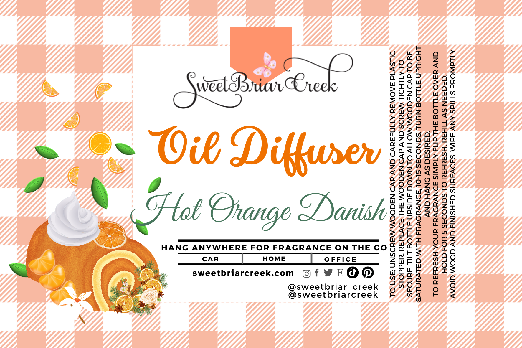 Sweet Orange Chili Hanging Car Diffuser & Refills