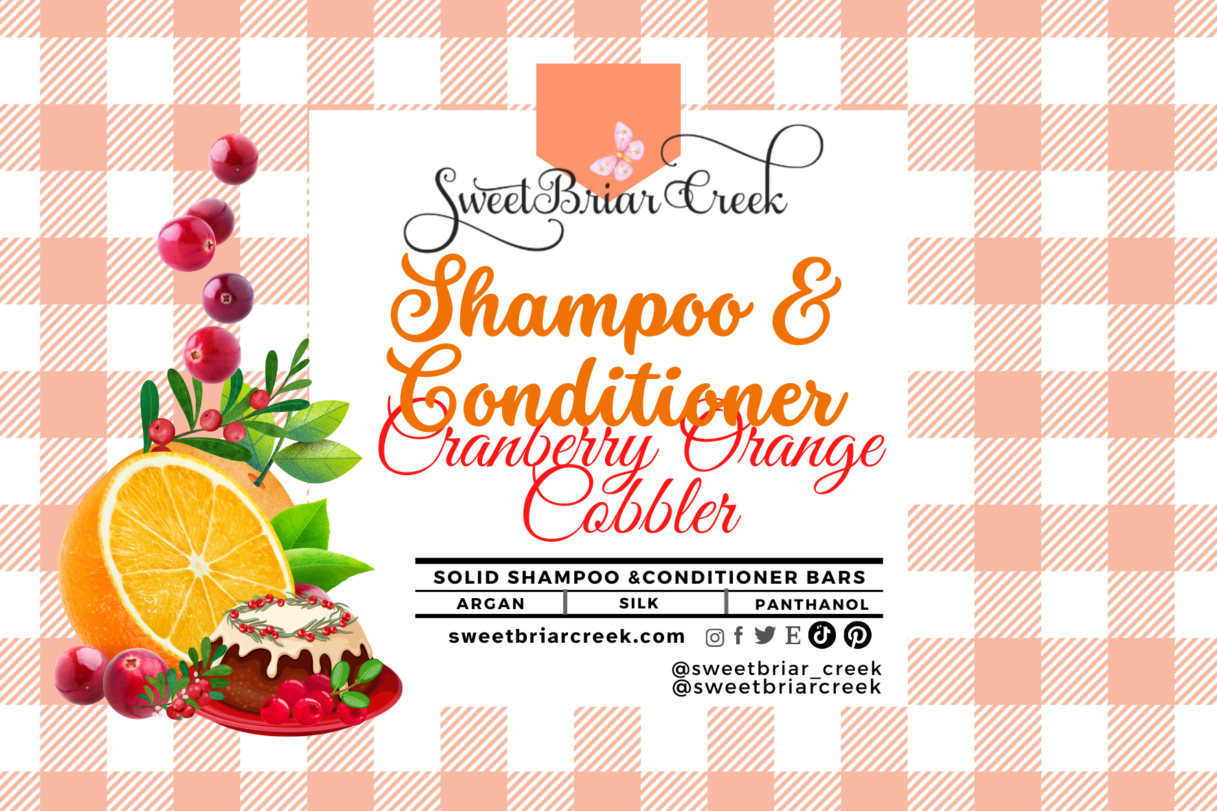 Cranberry Orange Cobbler Shampoo & Conditioner Bars