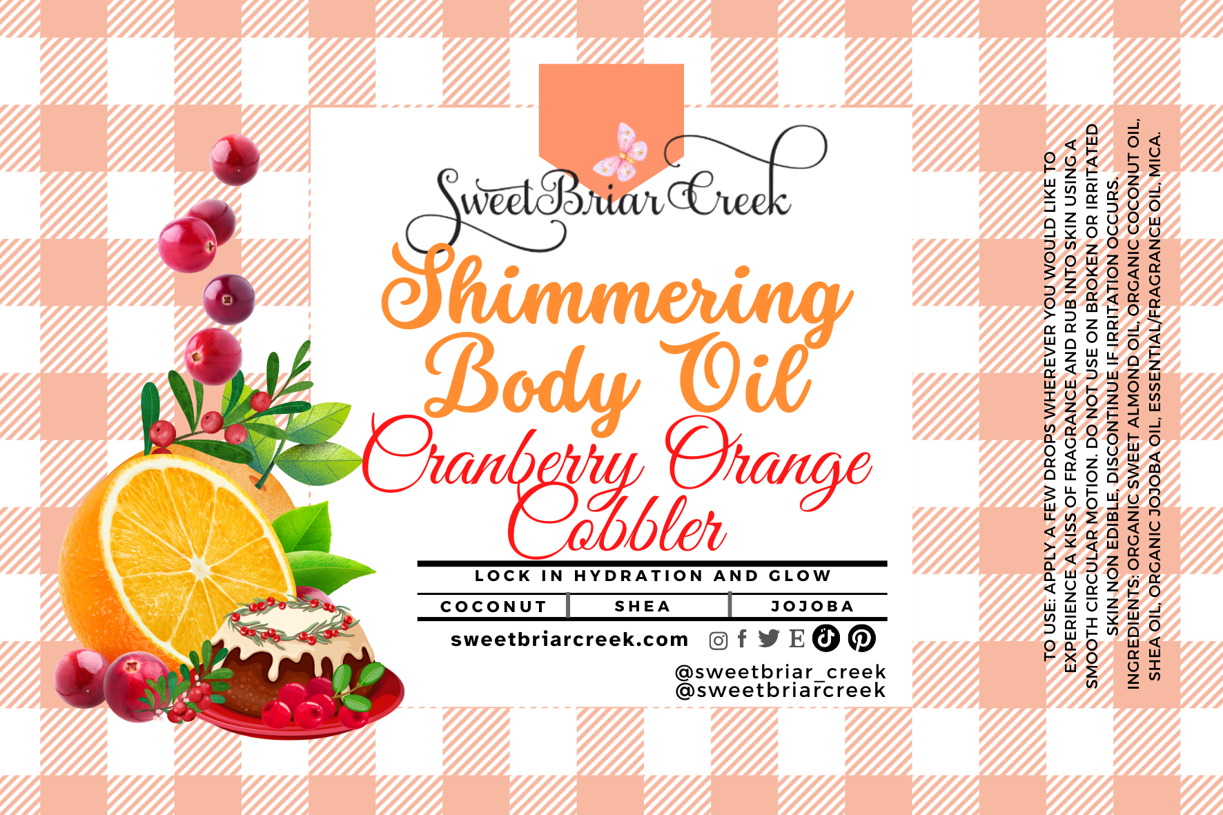 Cranberry Orange Cobbler Shimmering Body Oil