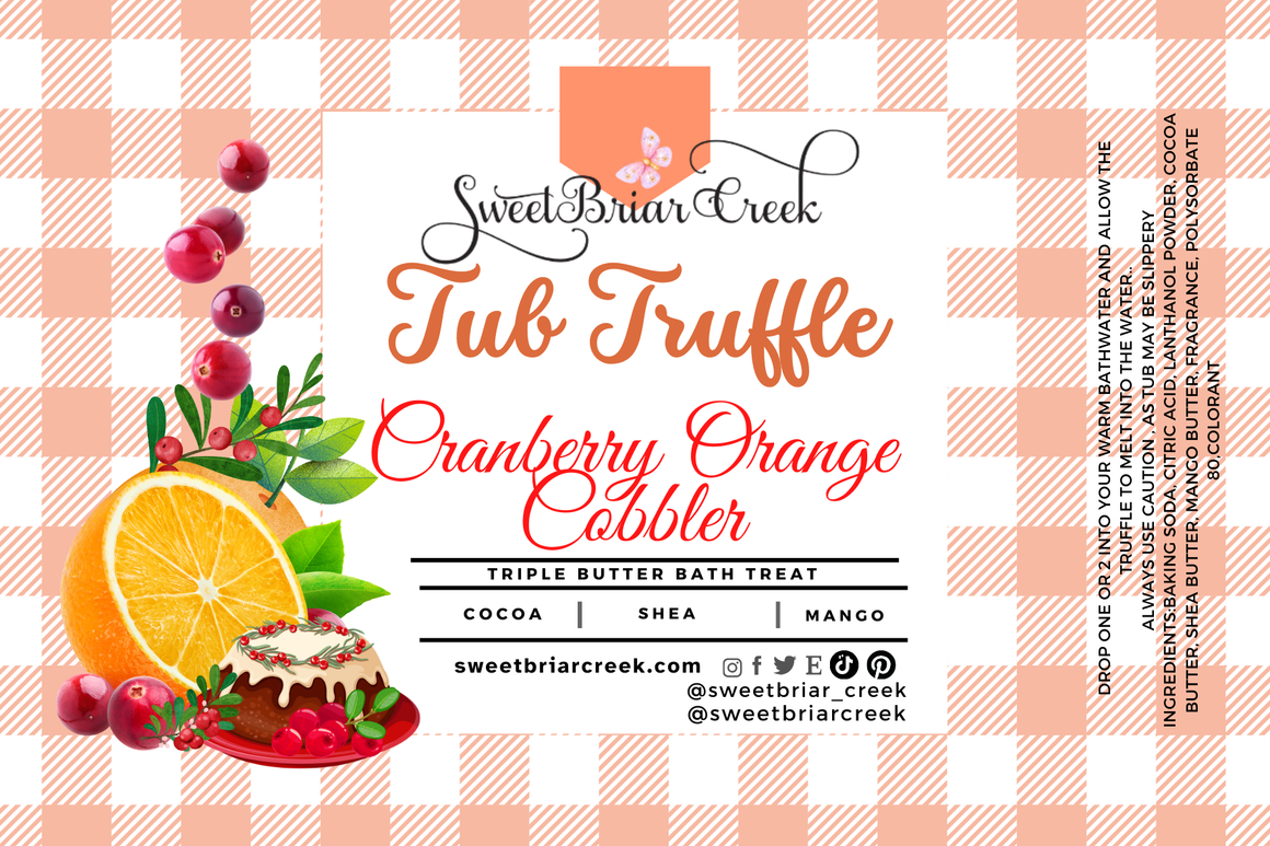 Cranberry Orange Cobbler Bath Butter Tub Truffles