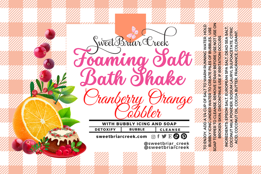 Cranberry Orange Cobbler Foaming Salt Bath Shake