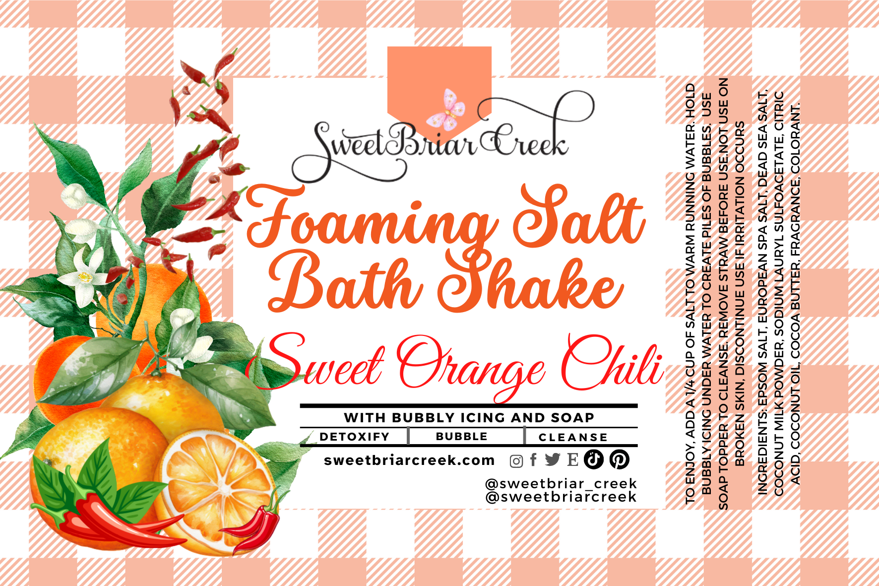 Sweet Orange Chili Foaming Salt Bath Shake
