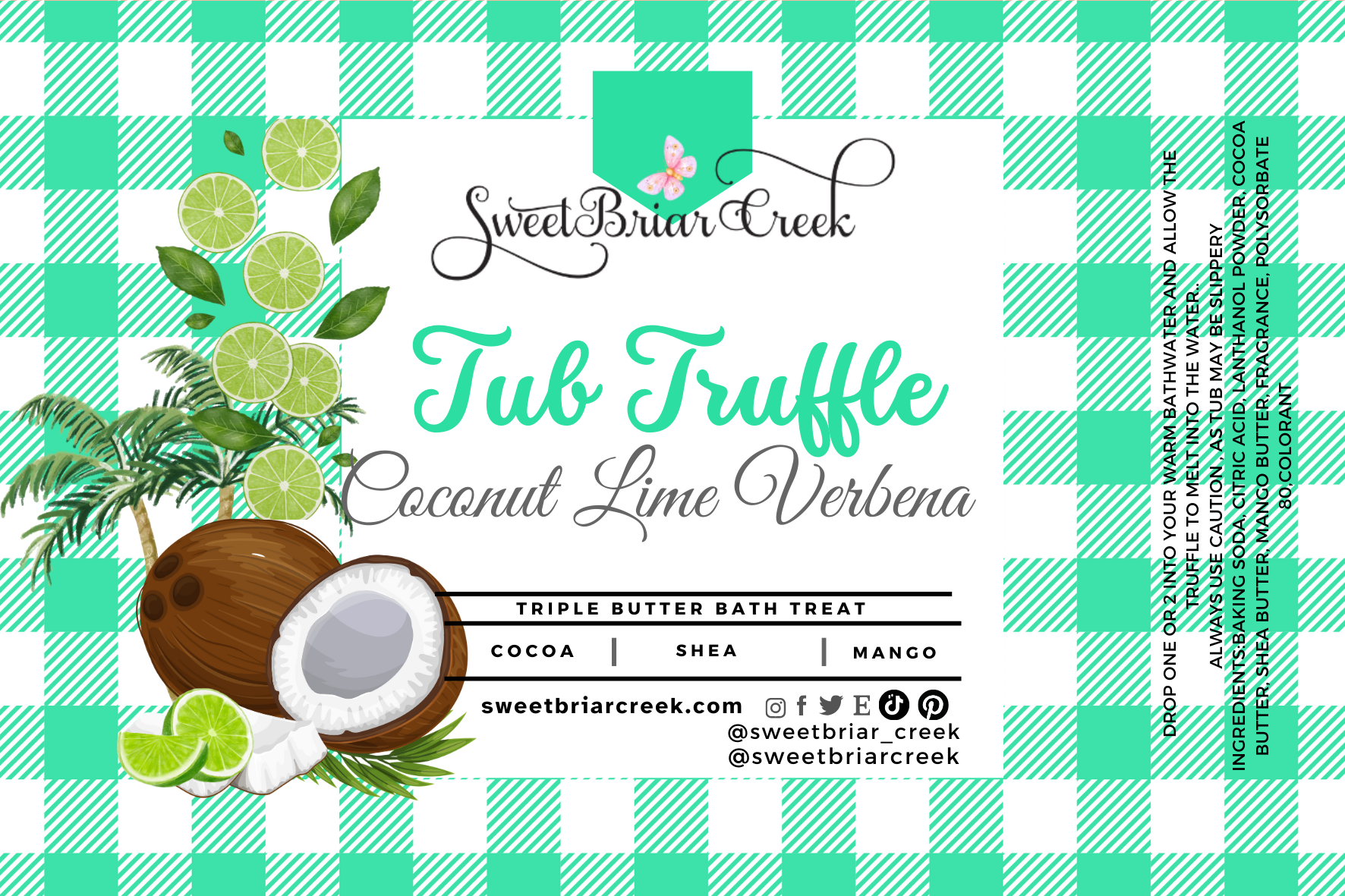 Coconut Lime Verbena Bath Butter Tub Truffles