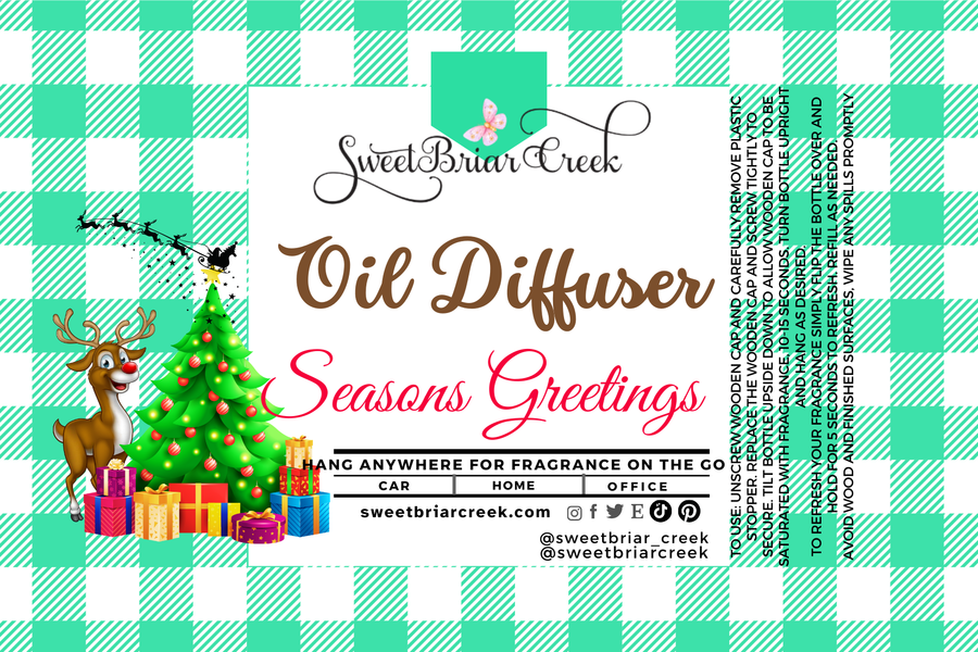 Season's Greetings Hanging Car Diffuser & Refills