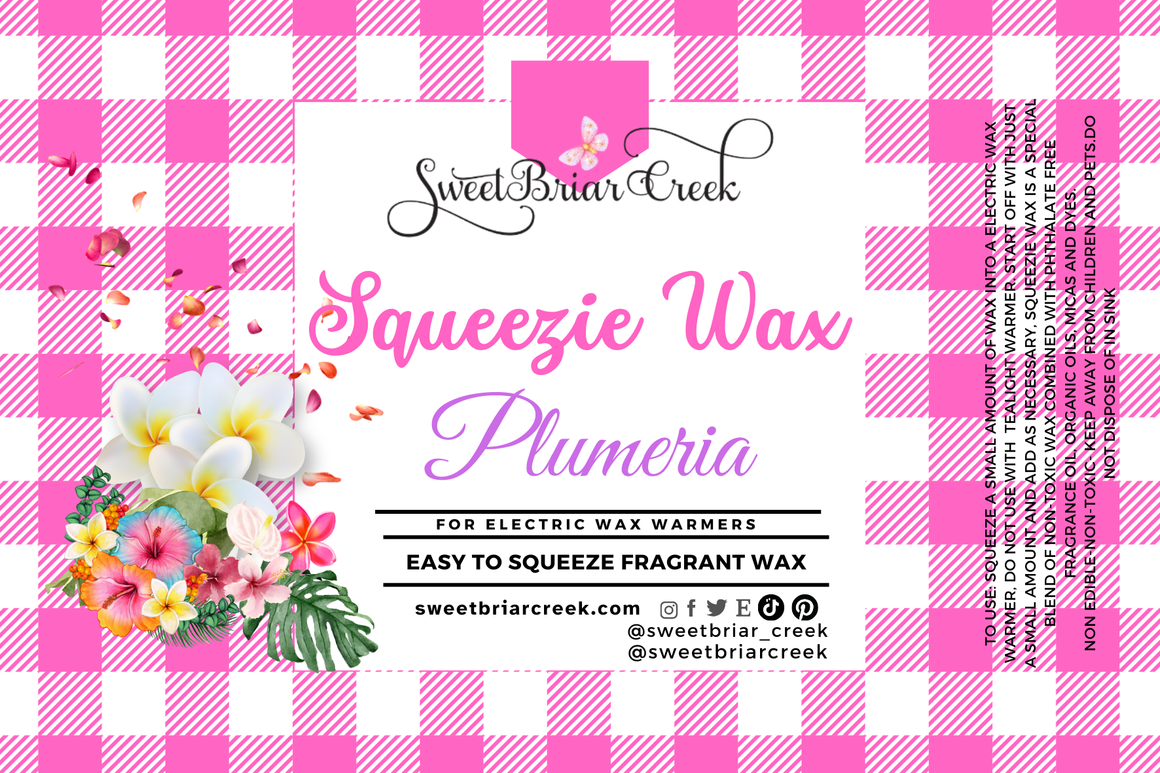 Plumeria Squeezie Wax + Scoopable melts for Waxwarmer