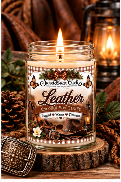 Leather Coconut Soy Candle