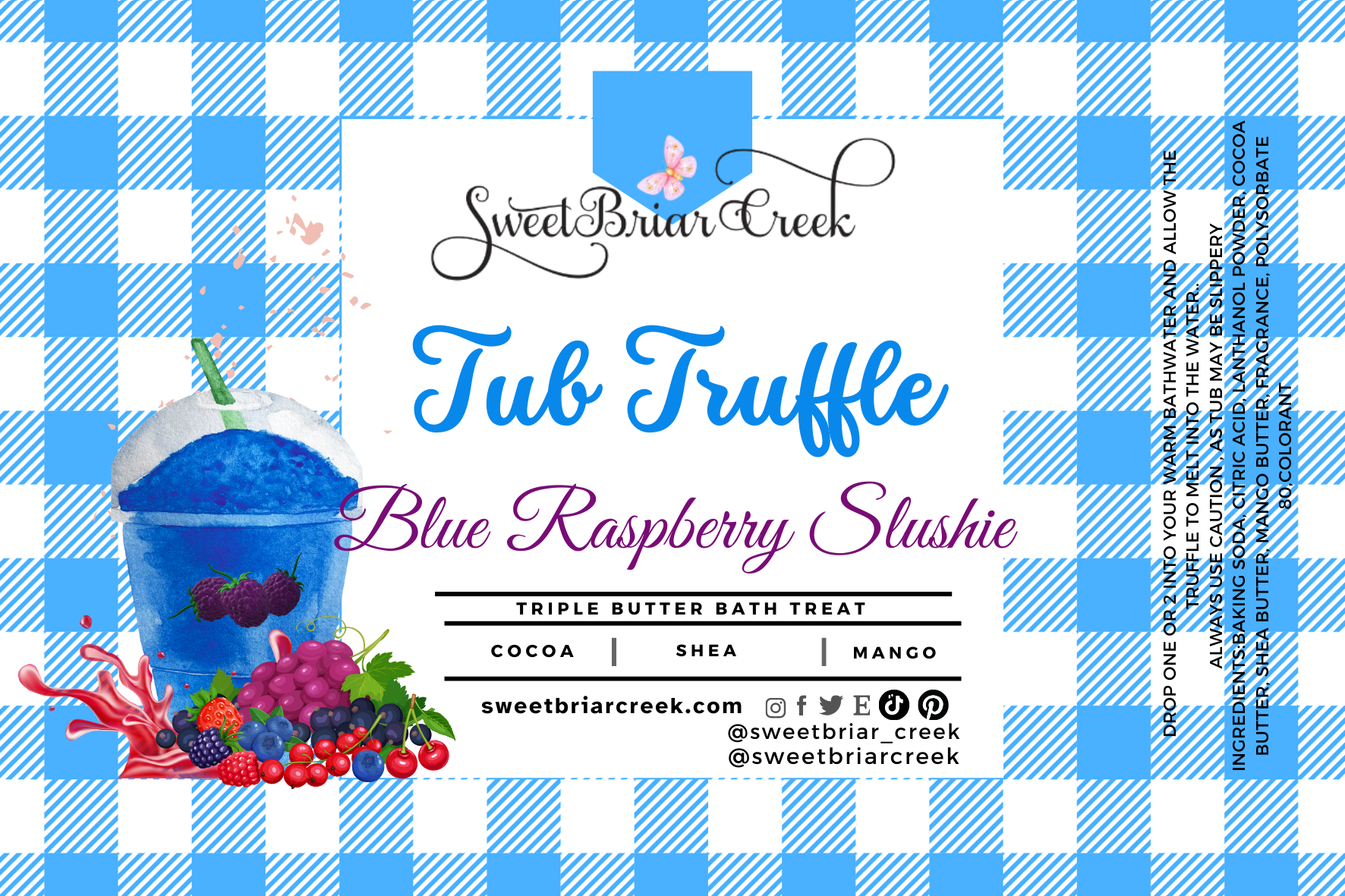 Blue Raspberry Slushie Bath Butter Tub Truffles
