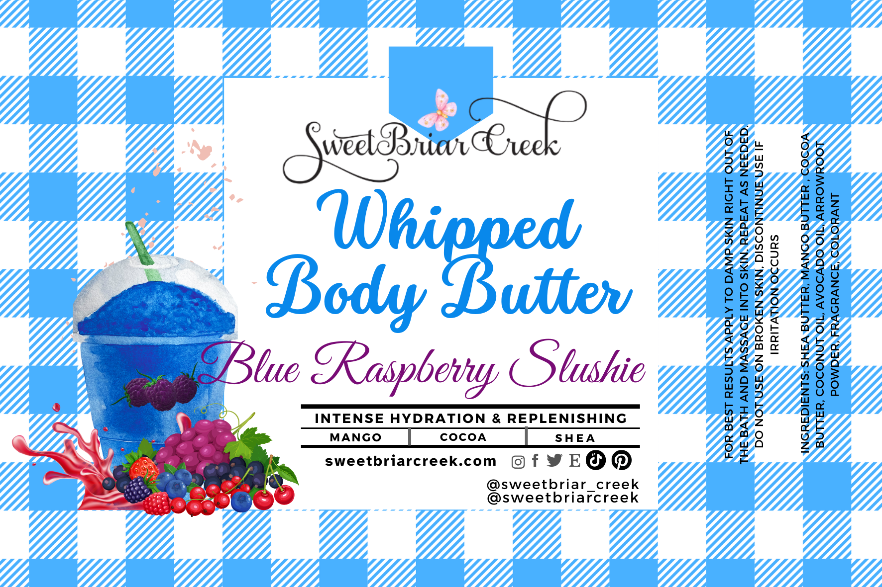 Blue Raspberry Slushie Whipped Body Butter