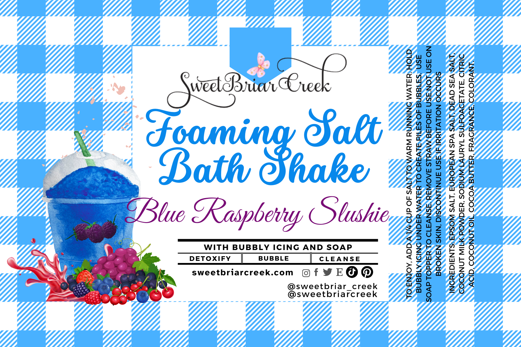 Blue Raspberry Slushie Foaming Salt Bath Shake
