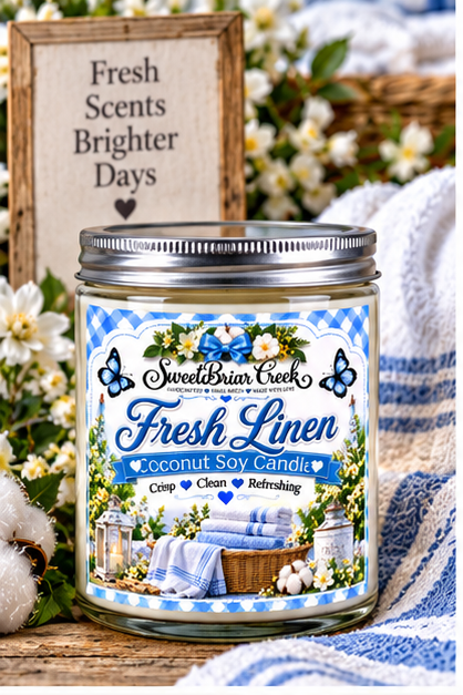 Fresh Linen Coconut Soy Candle