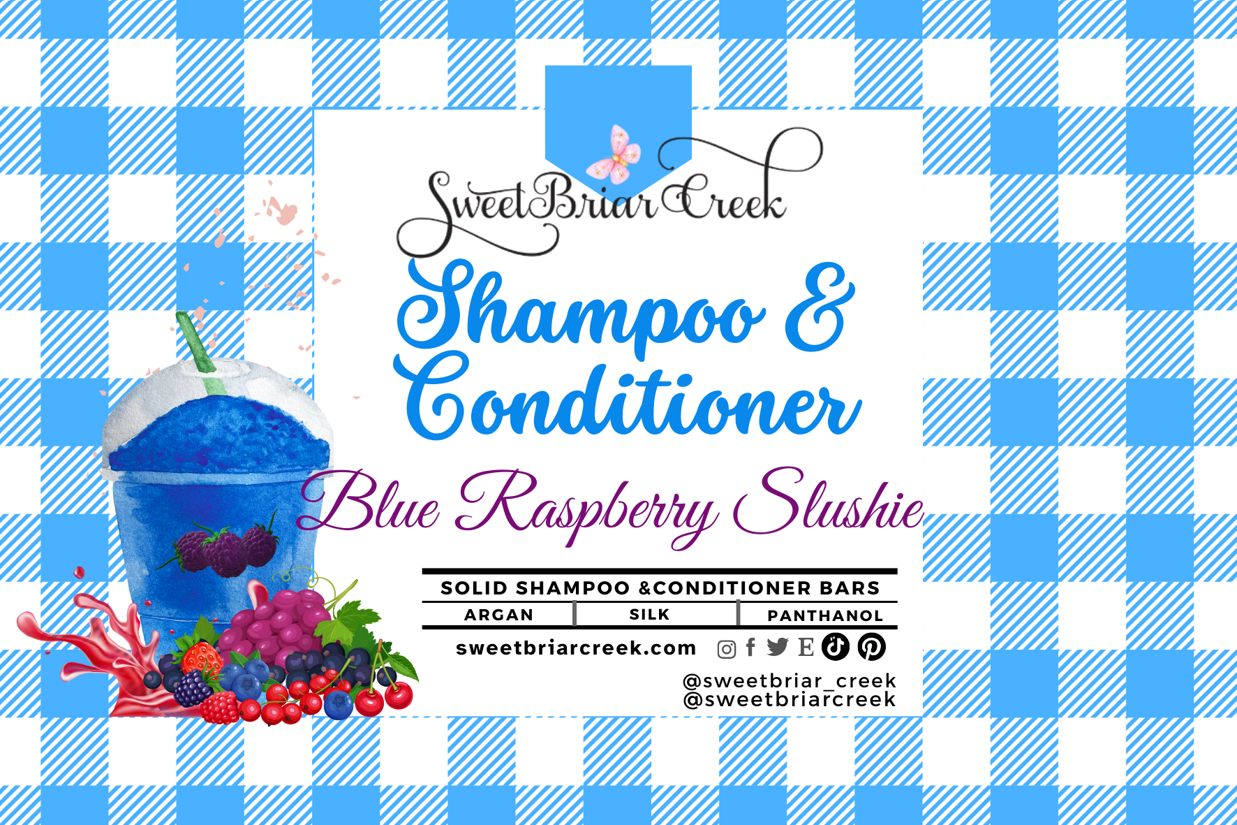 Blue Raspberry Slushie Shampoo & Conditioner Bars