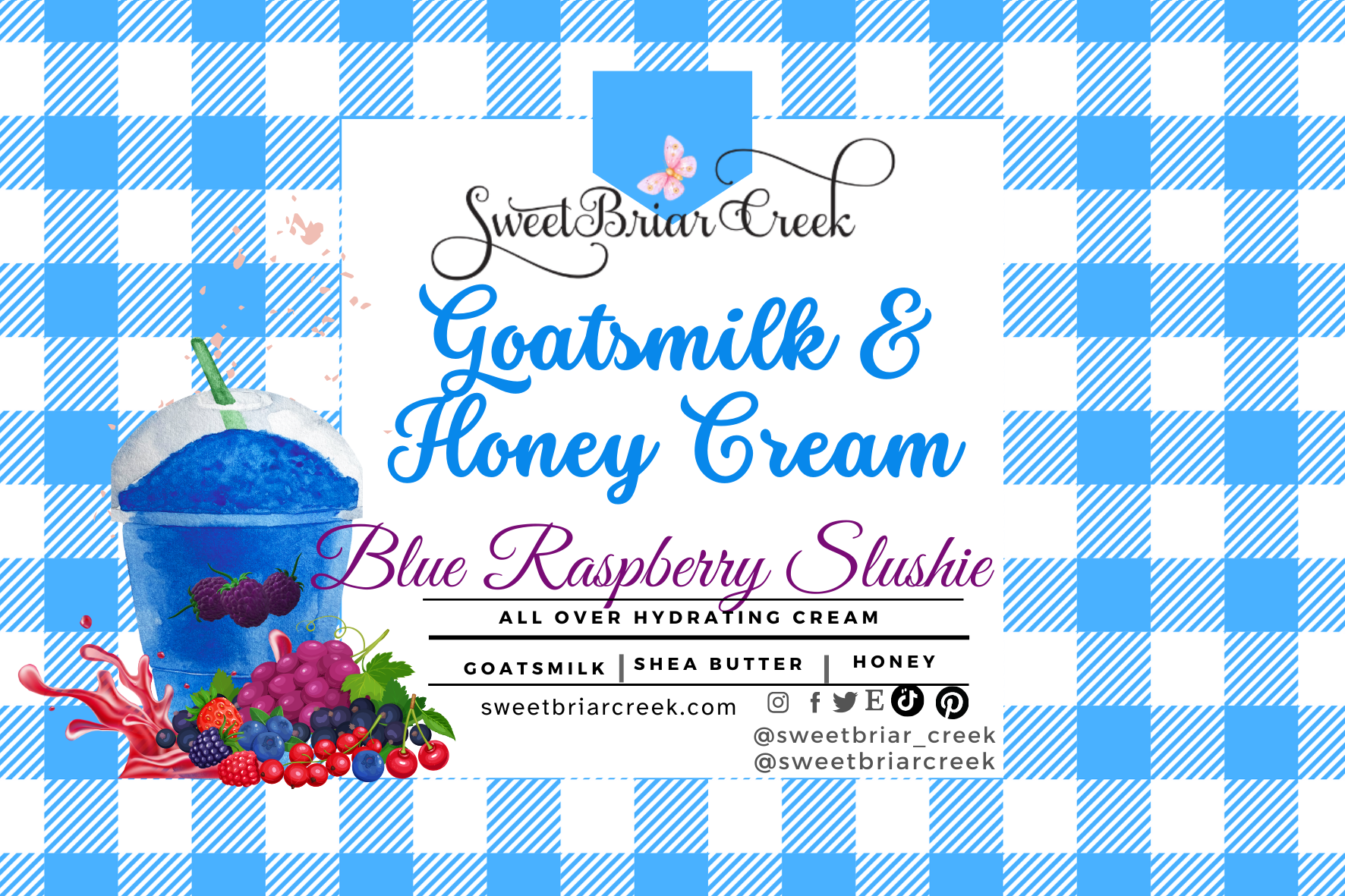 Blue Raspberry Slushie Goat Milk & Honey Body Creme