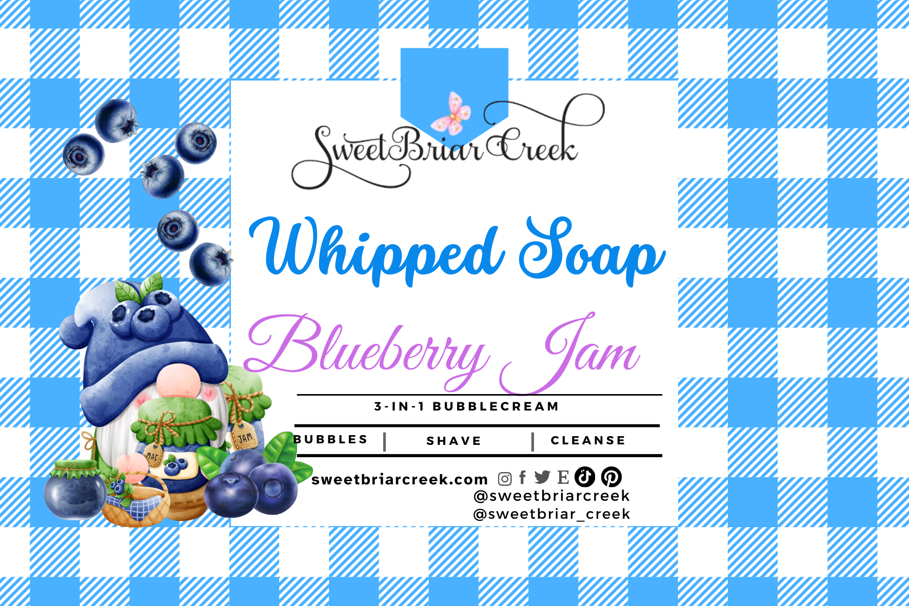 Blueberry Jam Whipped Soap & Shaving Cream