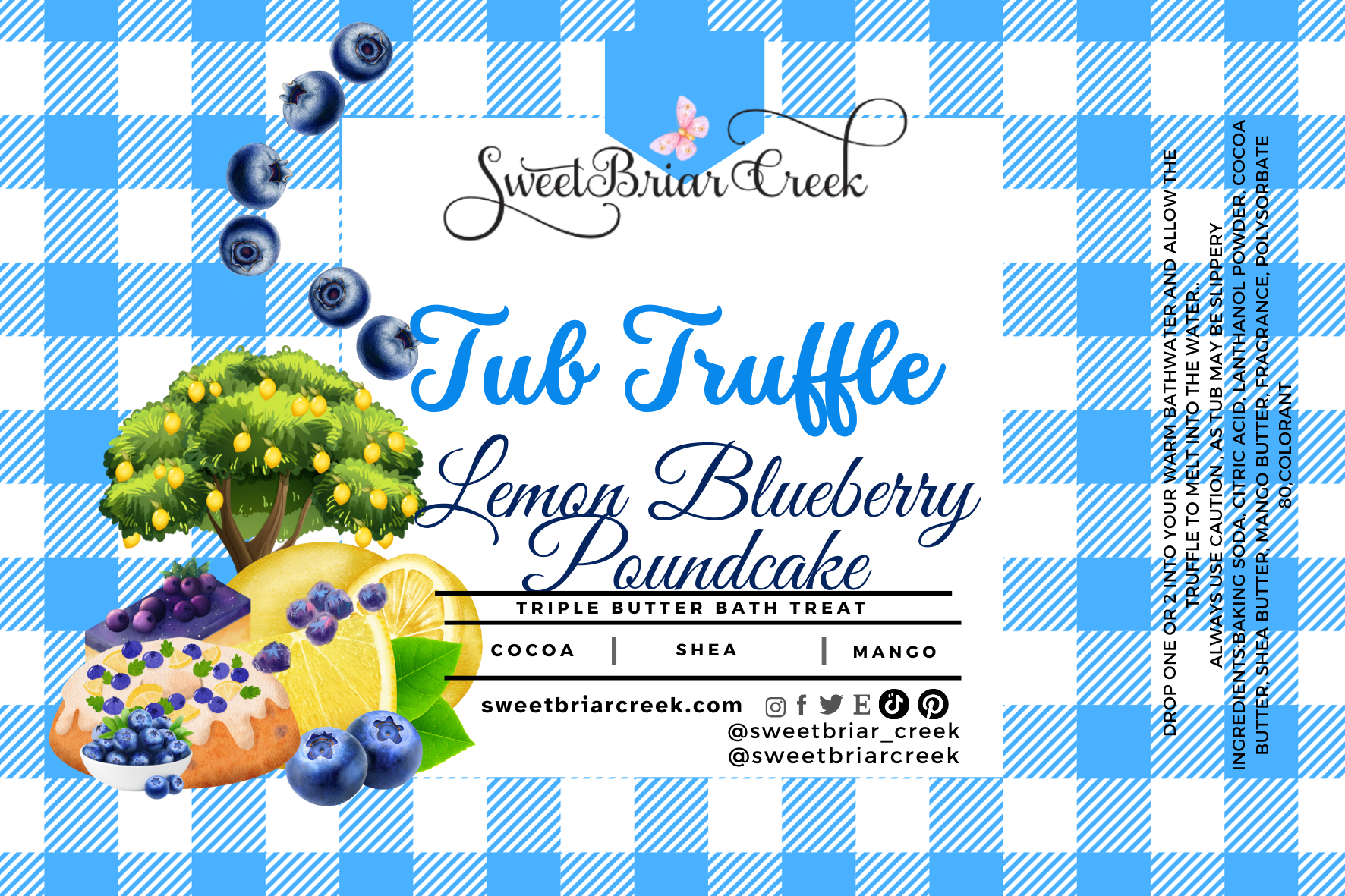 Blueberry Lemon Poundcake Bath Butter Tub Truffles