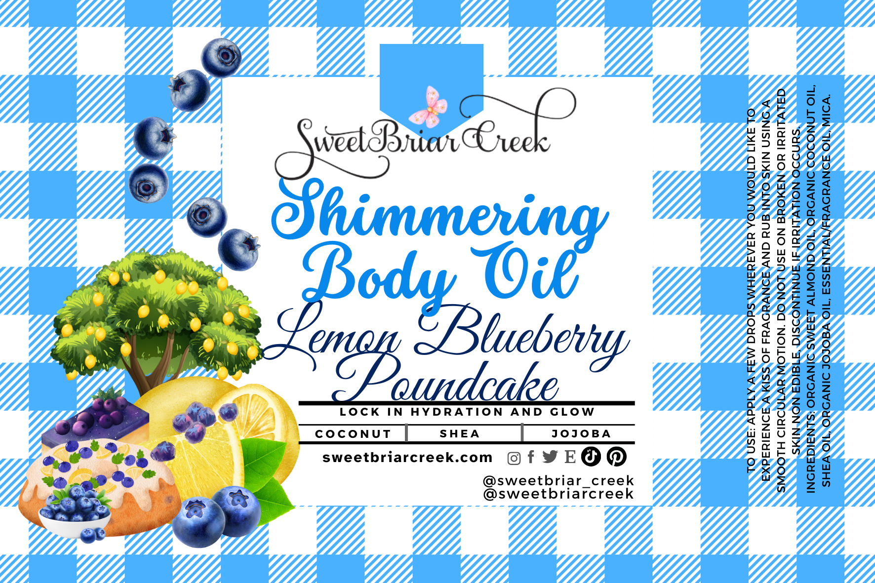 Lemon Blueberry Poundcake Shimmering Body Oil