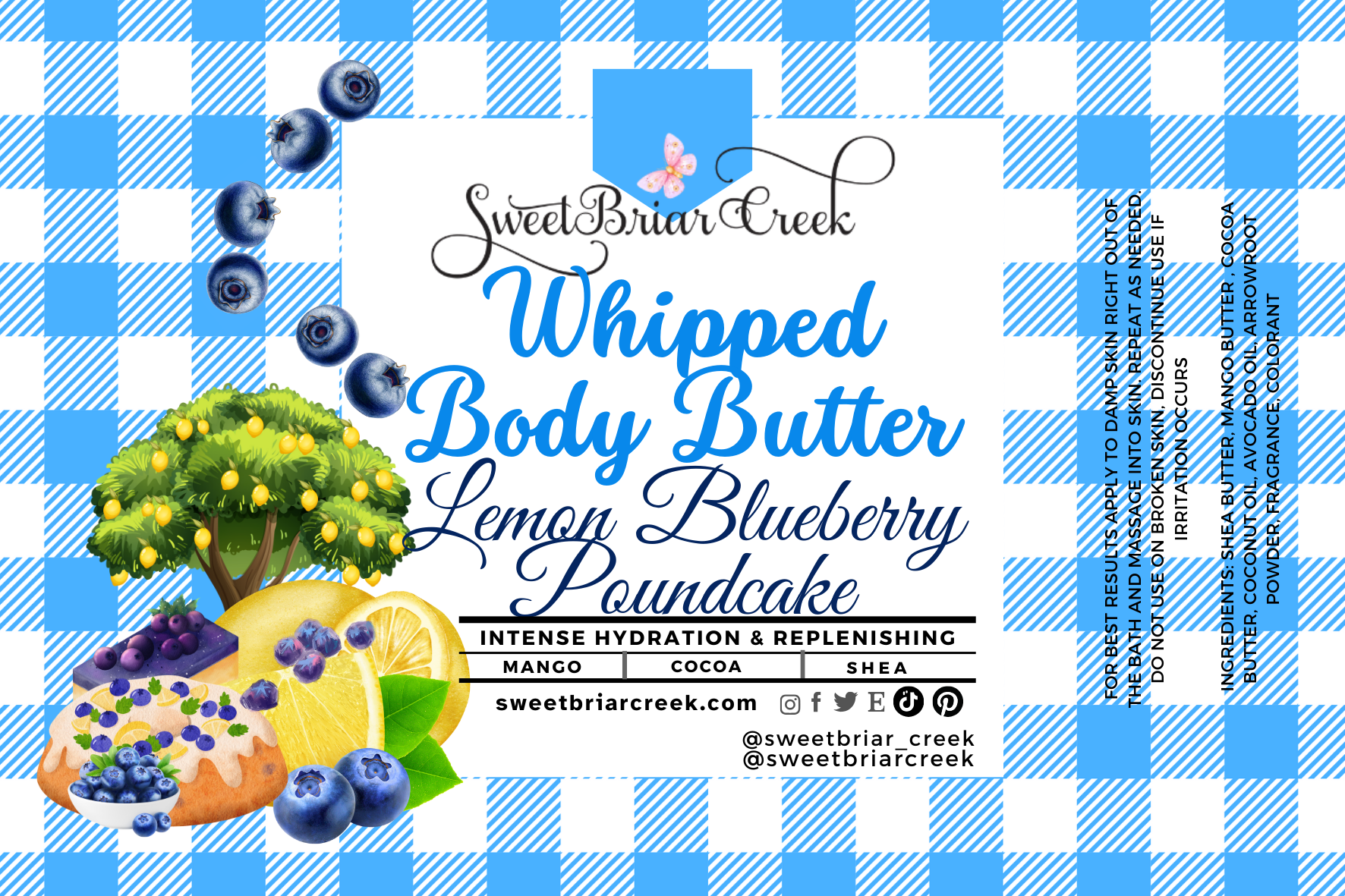 Lemon Blueberry Poundcake Whipped Body Butter