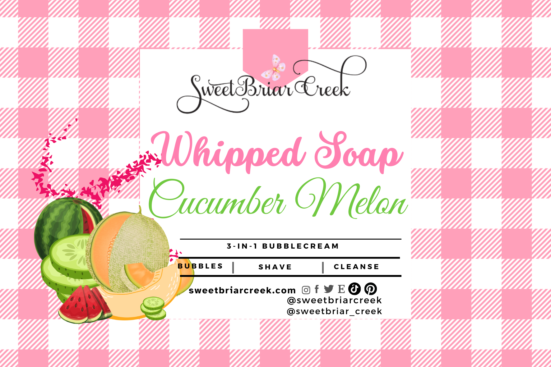 Cucumber Melon Whipped Soap & Shaving Cream