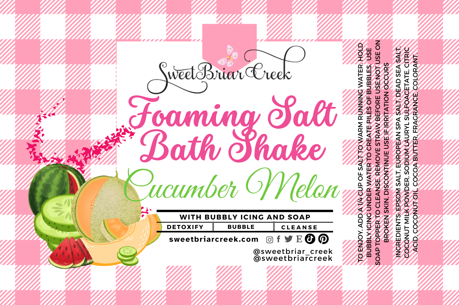 Cucumber Melon Foaming Salt Bath Shake