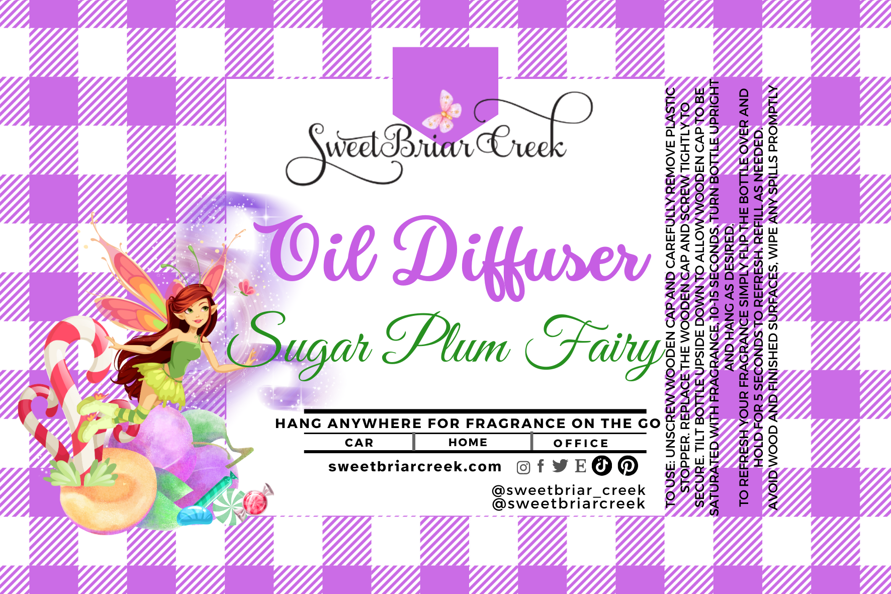 Sugar Plum Fairy Hanging Car Diffuser & Refills