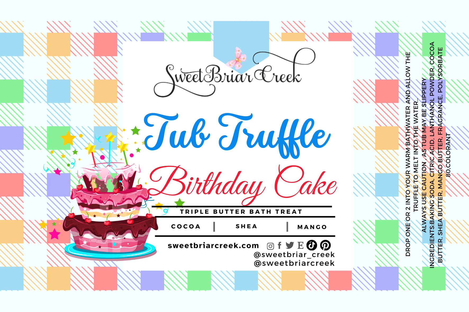 Birthday Cake Bath Butter Tub Truffles
