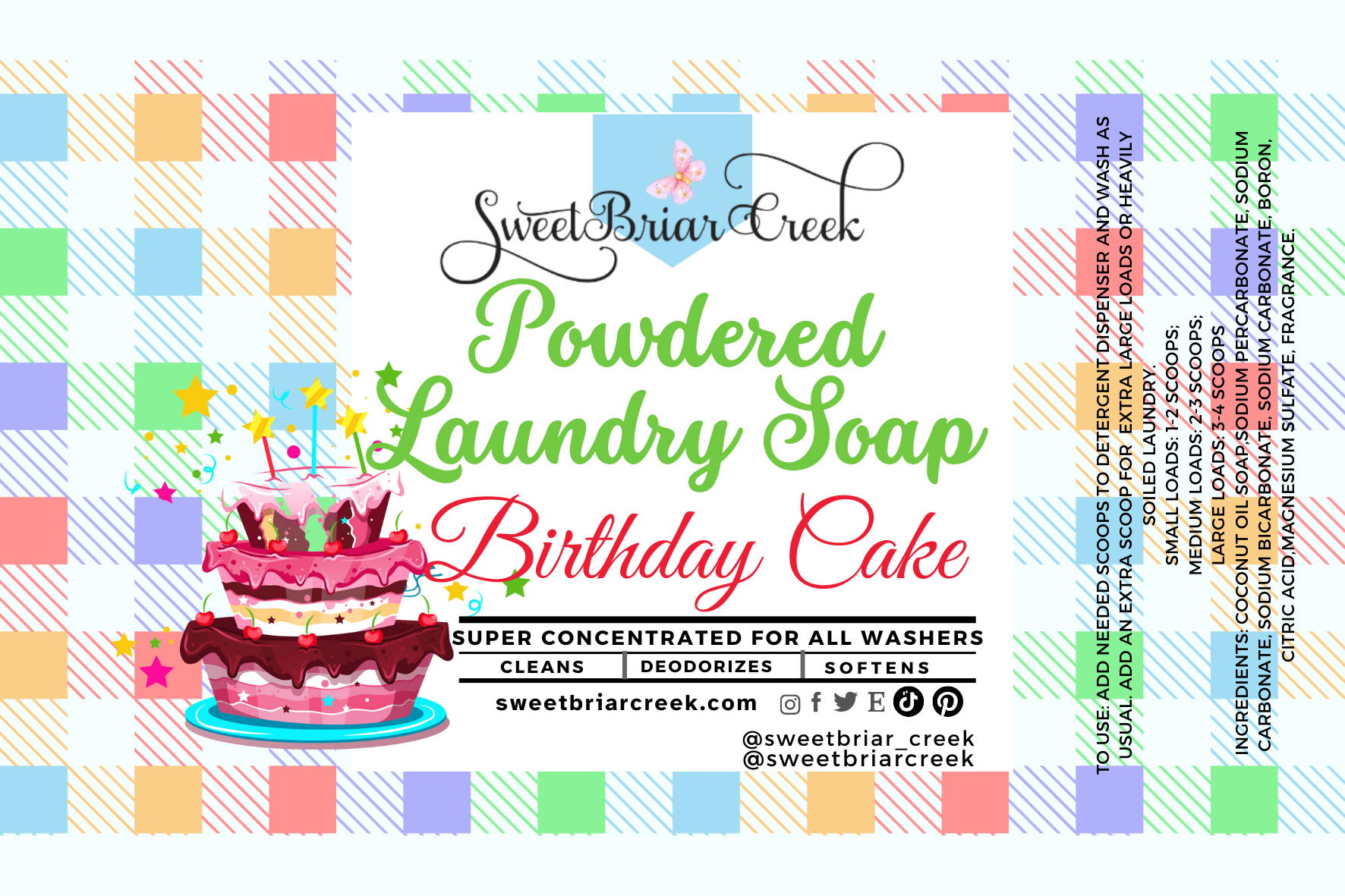 Birthday Cake Powdered Laundry Soap