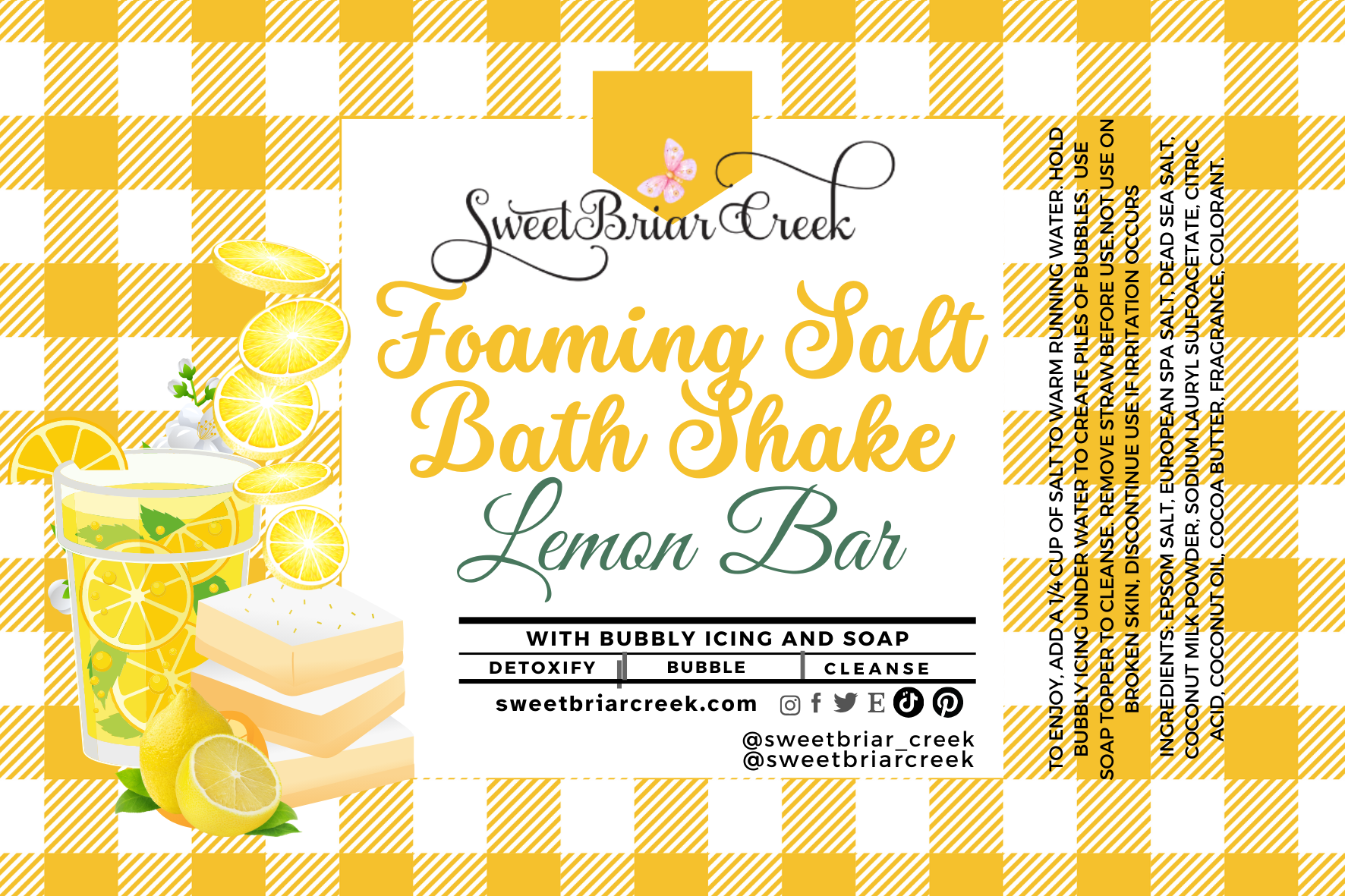 Lemon Bar Foaming Salt Bath Shake