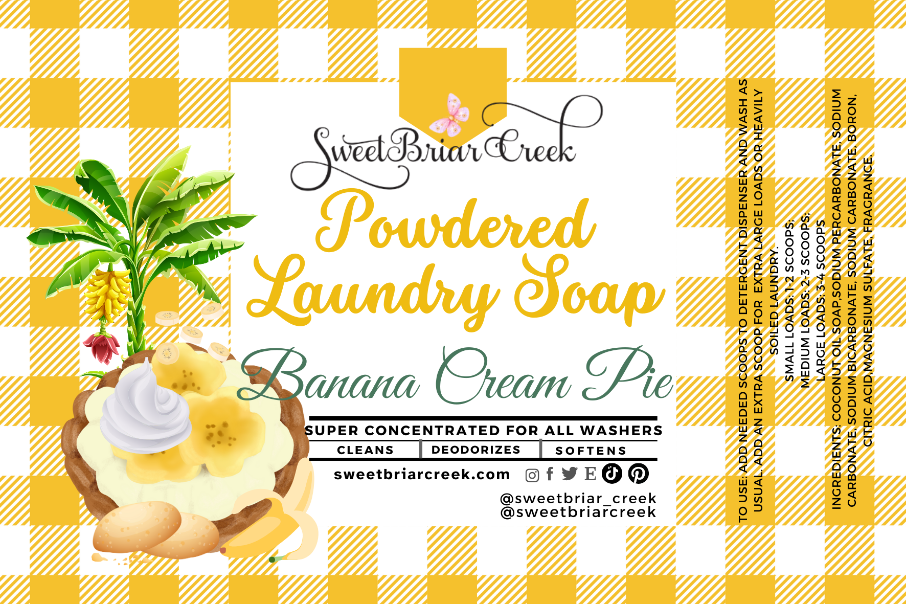 Banana Cream Pie Powdered Laundry Soap