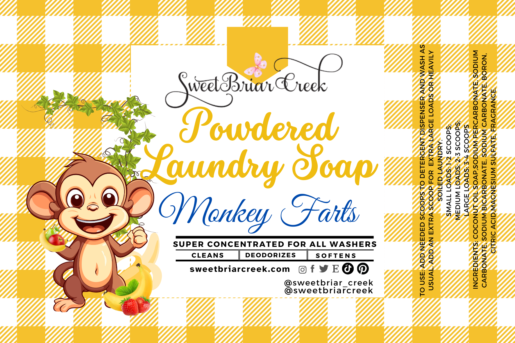 Monkey Farts Powdered Laundry Soap