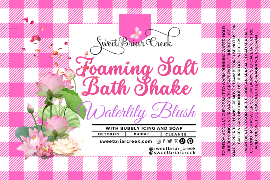 Waterlily Blush Foaming Salt Bath Shake