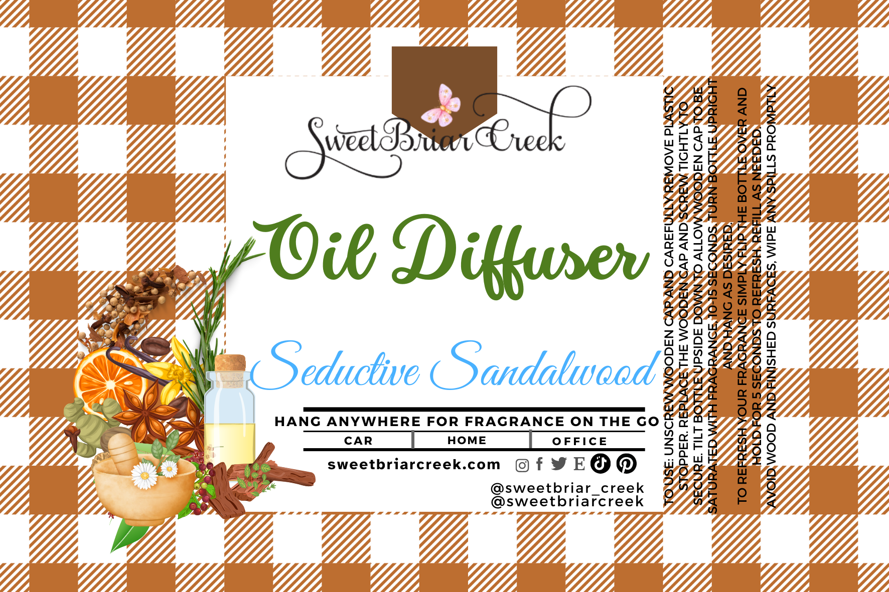 Seductive Sandalwood Hanging Car Diffuser & Refills