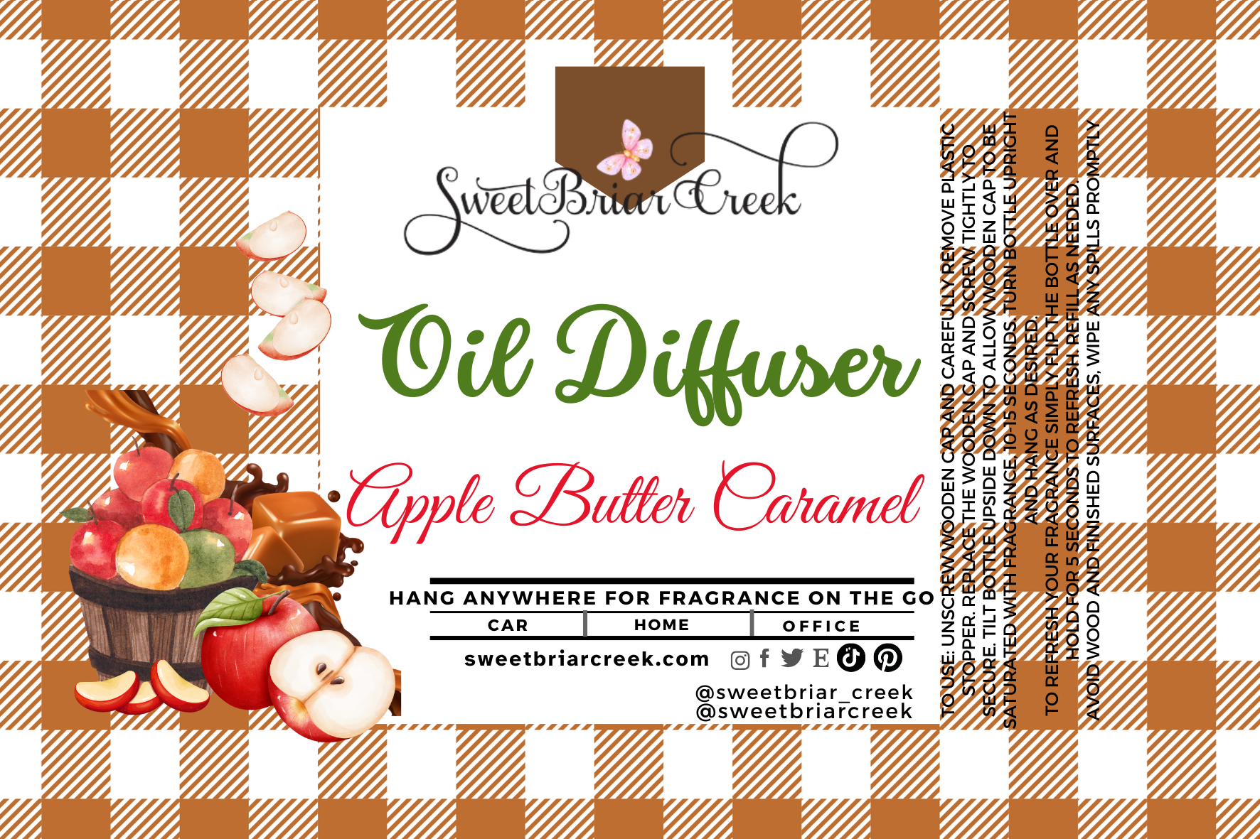 Apple Butter Caramel Hanging Car Diffuser & Refills