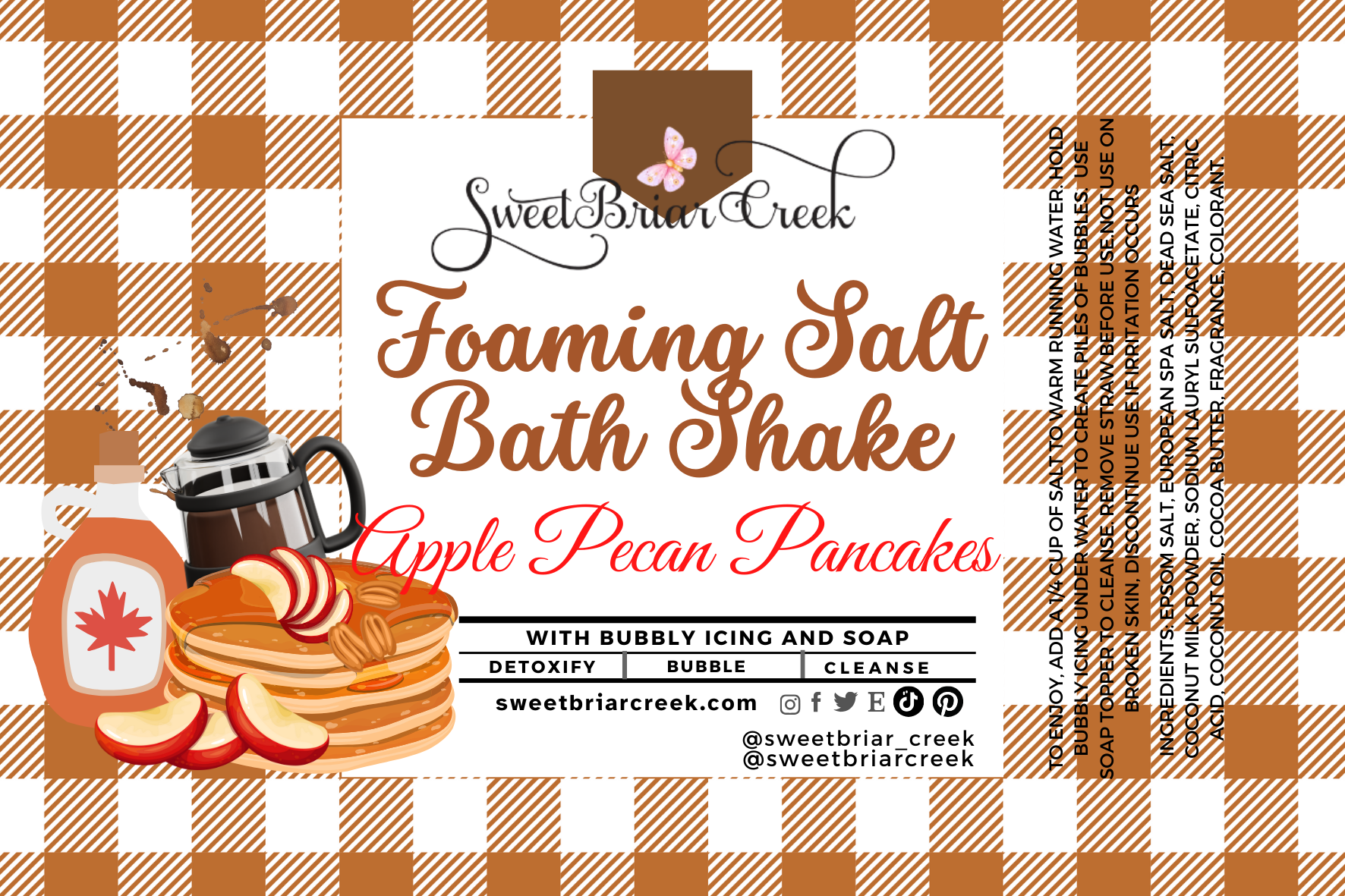 Apple Pecan Pancakes Foaming Salt Bath Shake