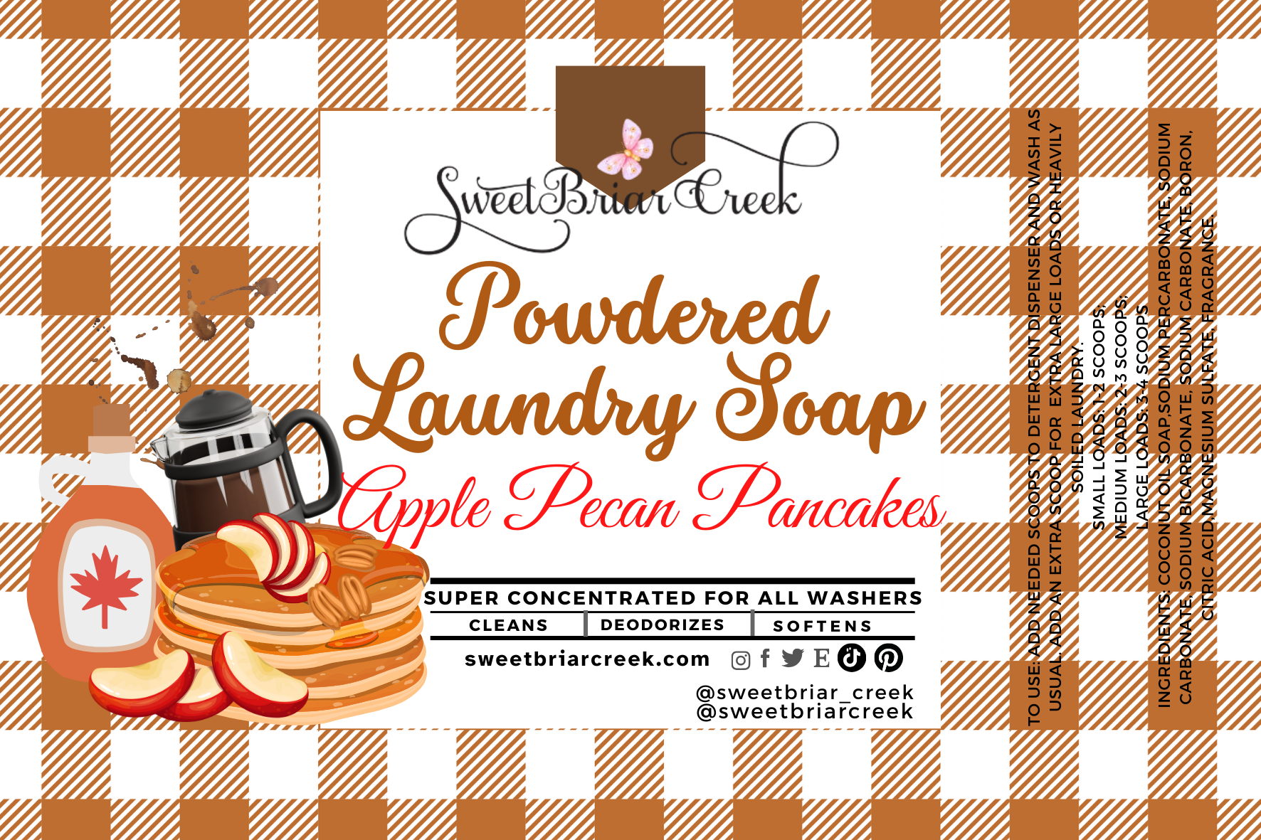 Apple Pecan Pancakes Powdered Laundry Soap
