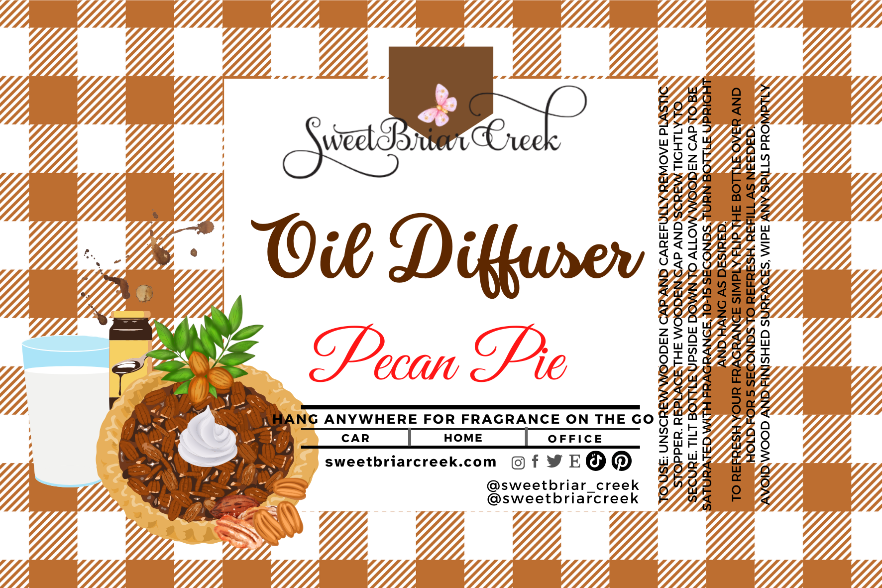 Pecan Pie Hanging Car Diffuser & Refills