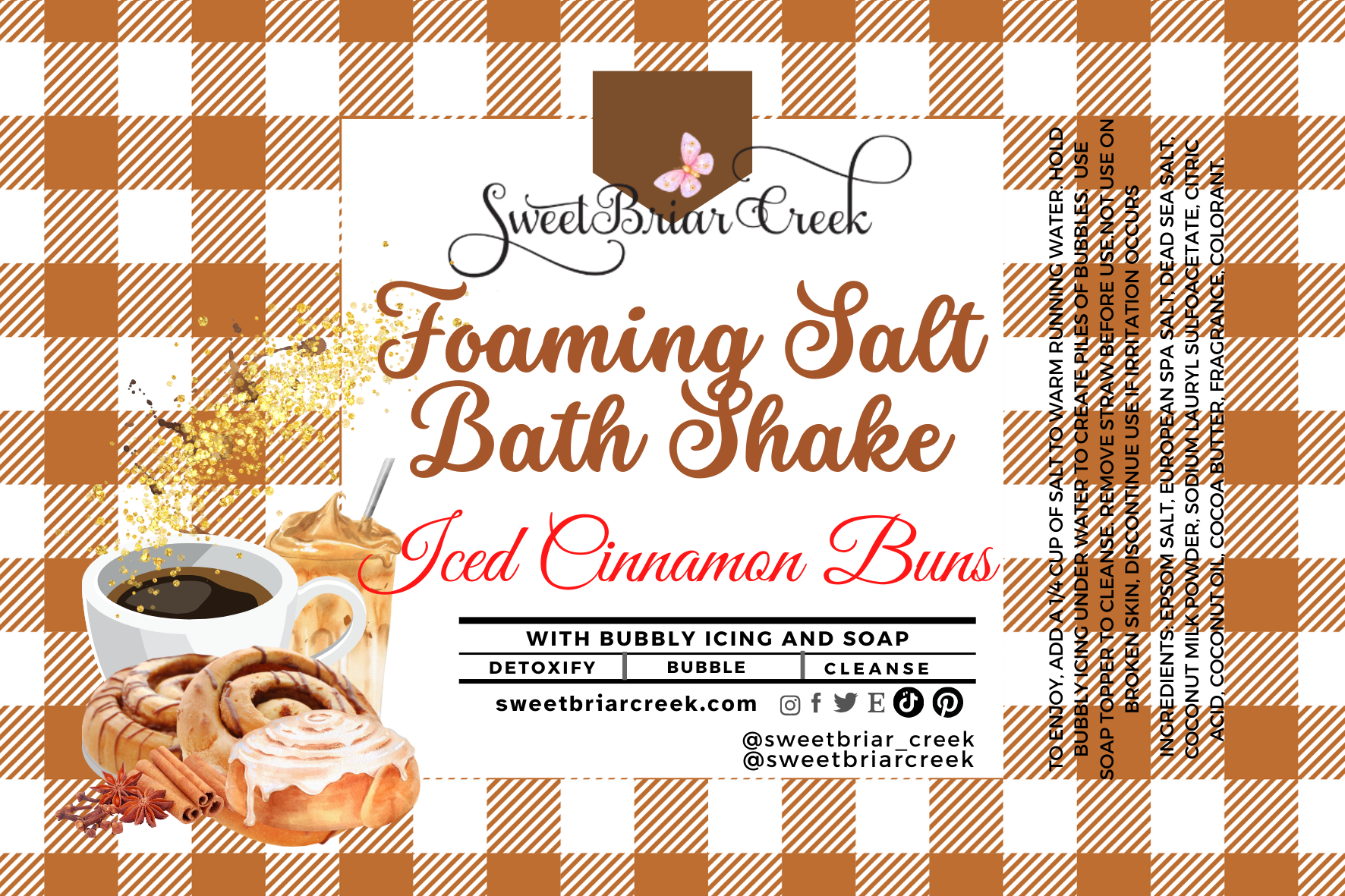 Iced Cinnamon Bun Foaming Salt Bath Shake