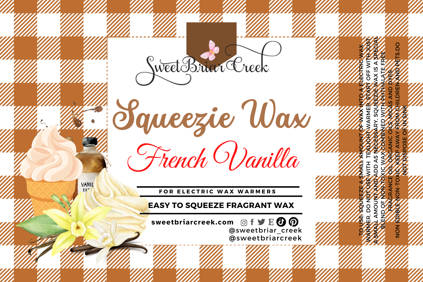 French Vanilla Squeezie Wax + Scoopable melts for Waxwarmer
