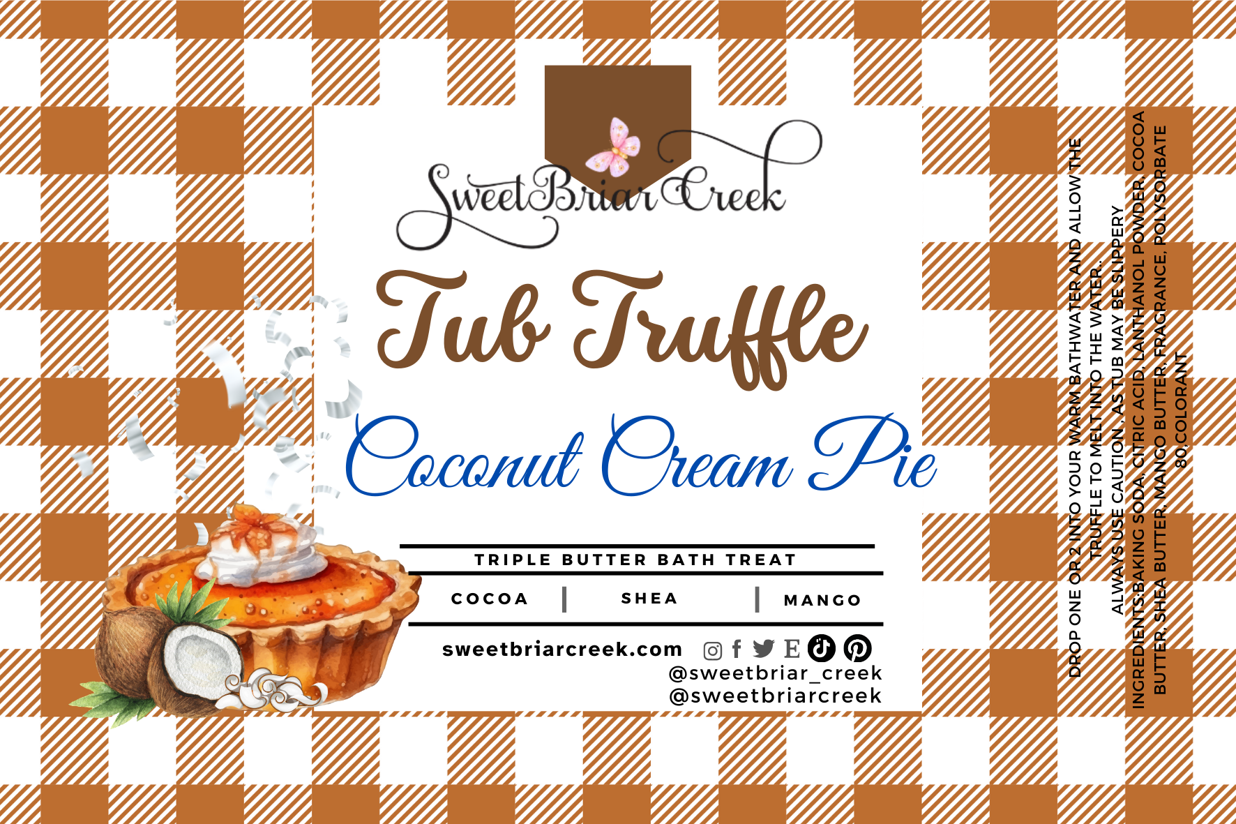 Coconut Cream Pie Bath Butter Tub Truffles