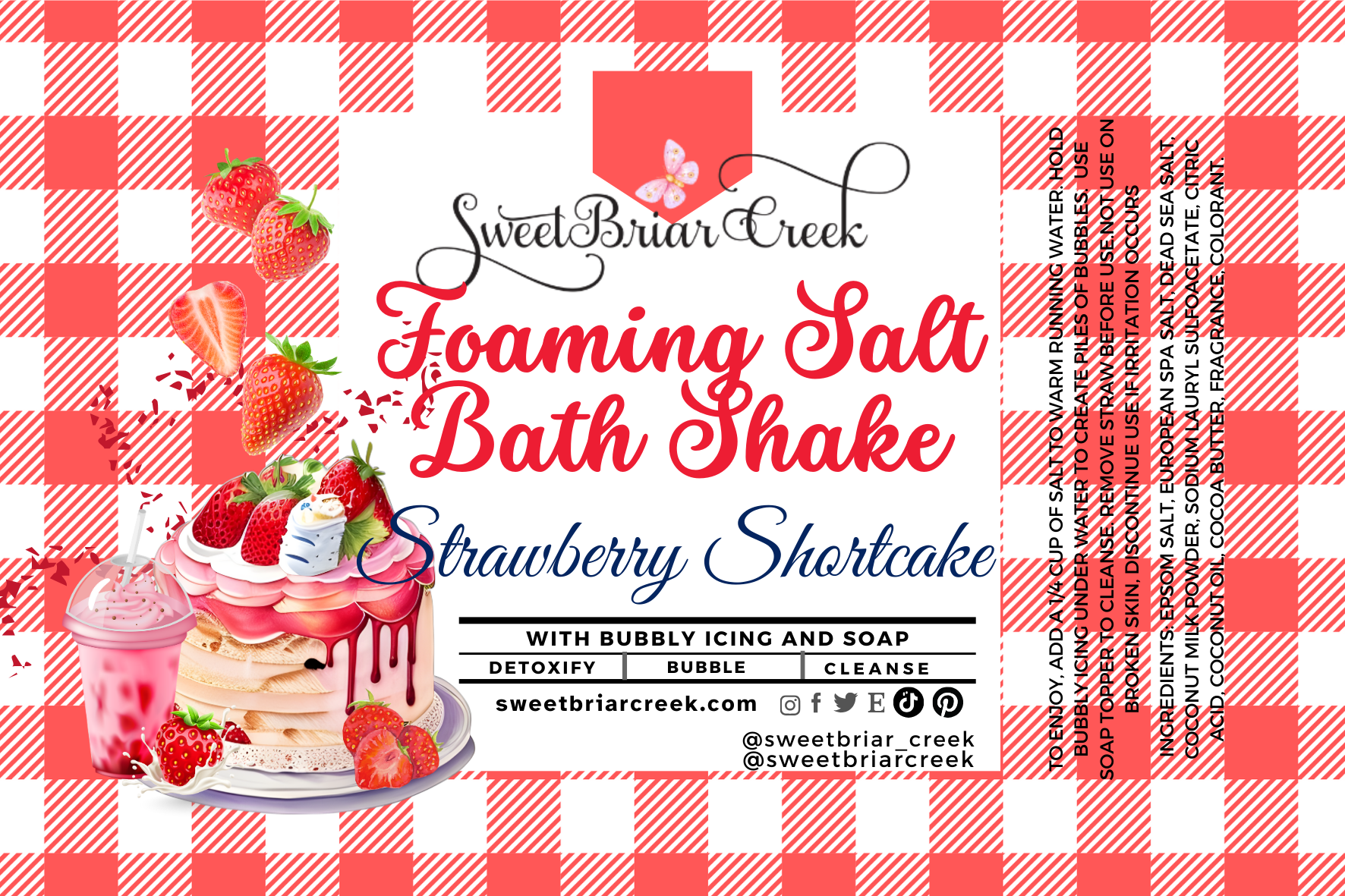 Strawberry Shortcake Foaming Salt Bath Shake