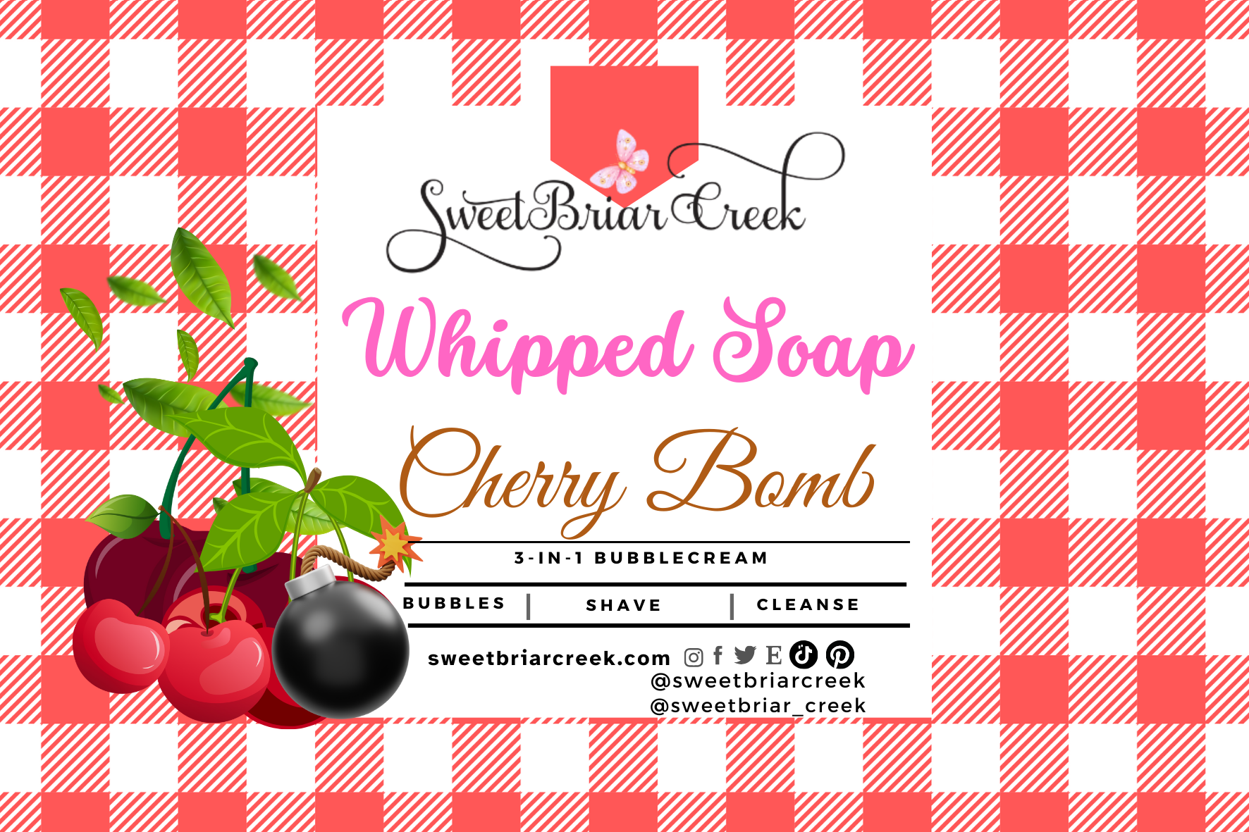 Cherry Bomb Whipped Soap & Shaving Cream