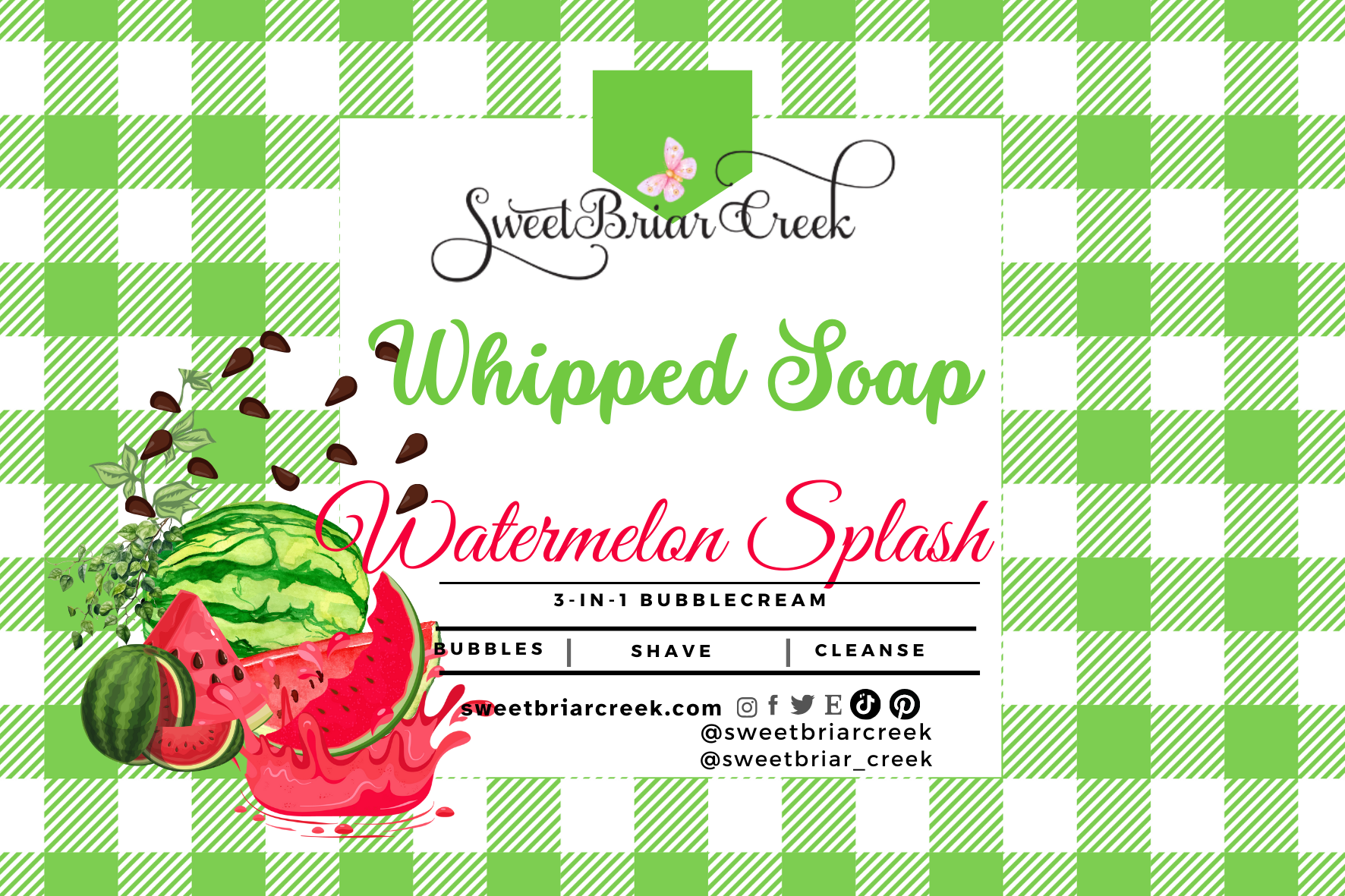 Watermelon Splash Whipped Soap & Shaving Cream