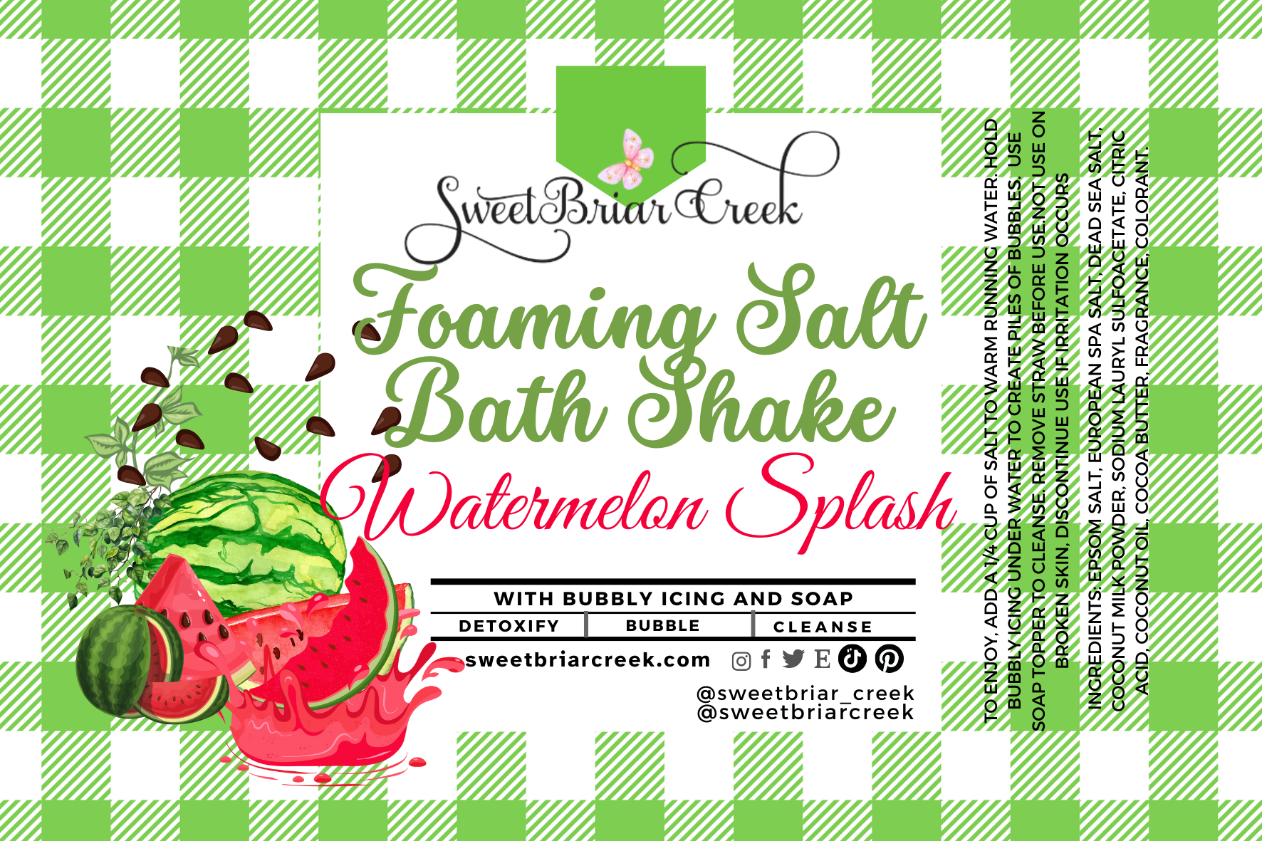 Watermelon Splash Foaming Salt Bath Shake