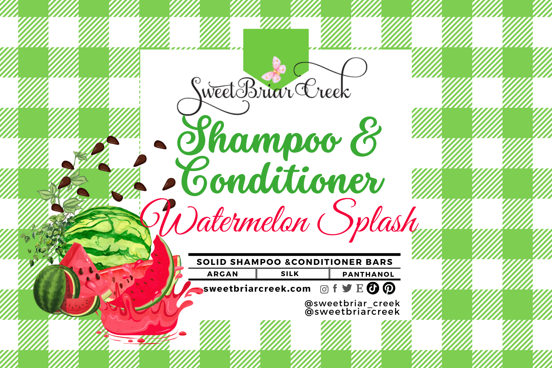 Watermelon Splash Shampoo & Conditioner Bars