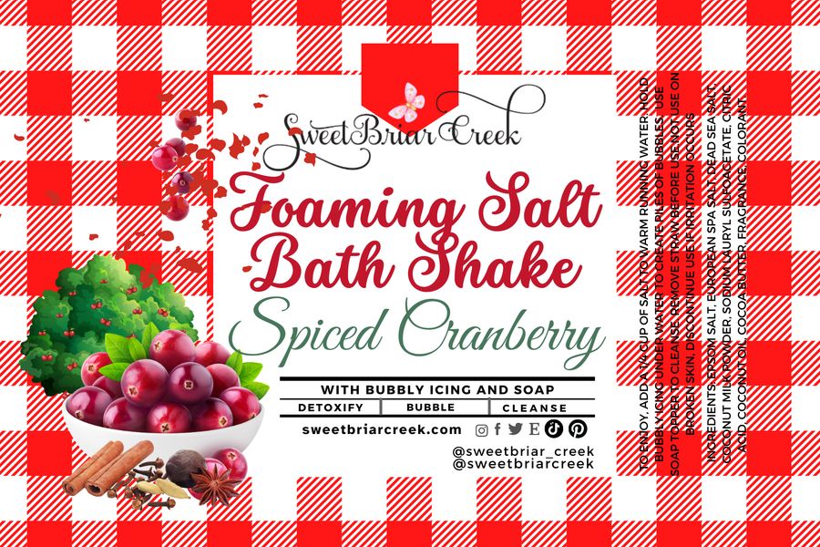 Spiced Cranberry Foaming Salt Bath Shake