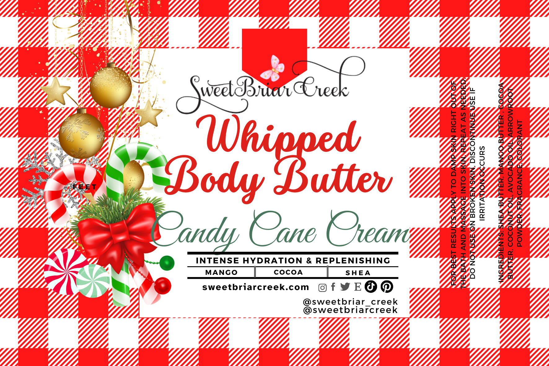 Candy Cane Cream Whipped Body Butter