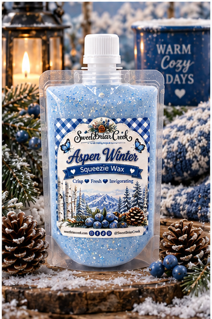 Aspen Winter Squeezie Wax + Scoopable melts for Waxwarmer