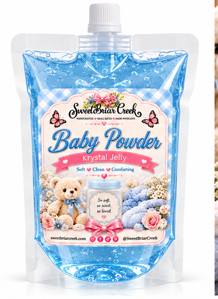 Baby Powder Krystal Jelly Squeeze for wax warmers.